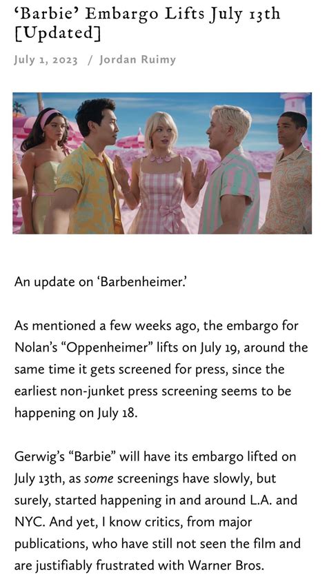 barbie embargo